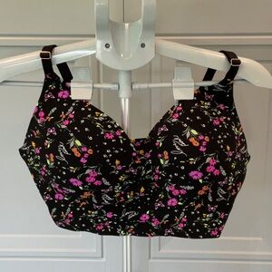 PINK Victoria's Secret Black Floral Bra